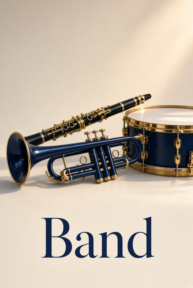 JCPS band trumpet clarinet and snare drum