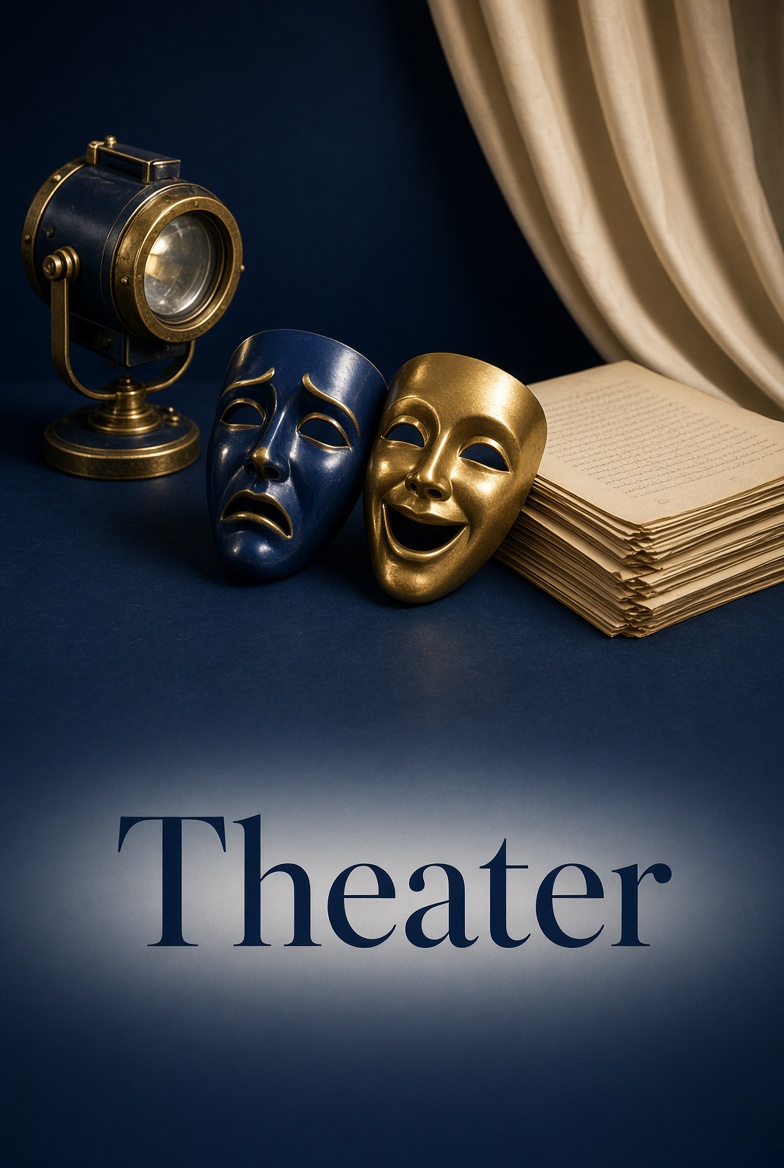 JCPS theater masks spotlight and script