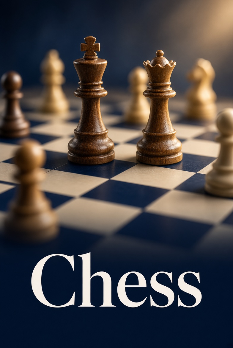 JCPS chess club king and queen pieces on a board
