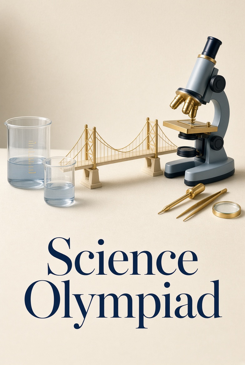 JCPS Science Olympiad microscope beakers and model bridge
