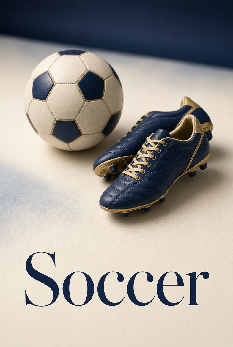 JCPS soccer ball and cleats